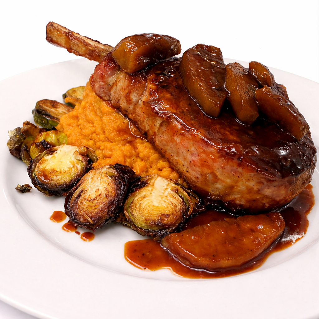 grilled dry aged pork chop